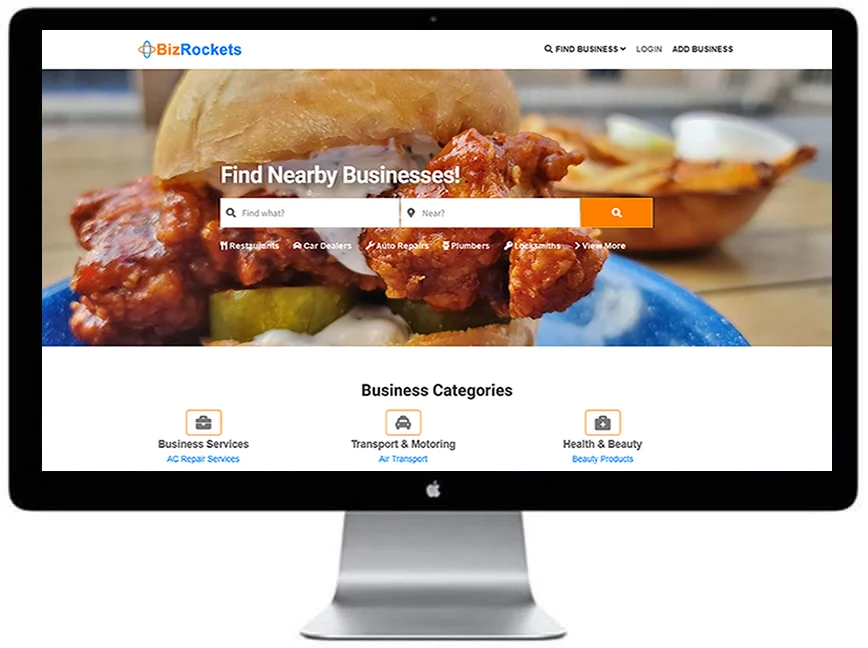 BizRockets Business Directory Website Screenshot